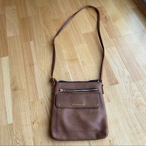 Faux Leather Brown Crossbody Bag